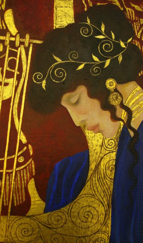 ''Tribute to Klimt '' 90cm/150cm (Gold leaves on canvas)